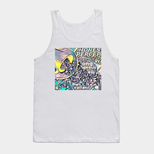 Coffee cup, graphic print in yellow, teal, and grey Tank Top